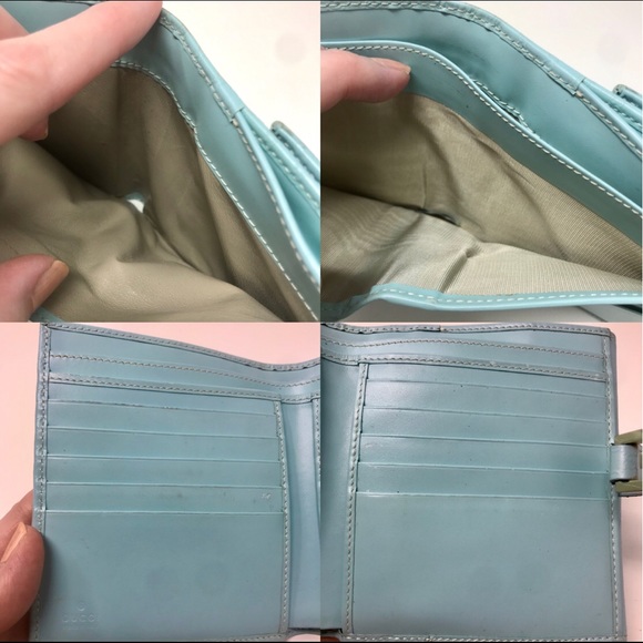 Gucci Robin Egg Blue MicroGG Leather Jackie Wallet - Picture 6 of 8